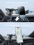 CHGeek Wireless Car Charger, 15W Fast Charging Auto Clamping Car Charger Phone Mount Phone Holder fit for iPhone 15 14 13 12 11 Pro Max Xs, Samsung Galaxy S24 Ultra S23 S22 S21, S20, S10+, Green