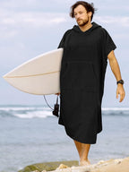 SUN CUBE Surf Poncho Changing Robe with Hood | Absorbent Quick Dry Microfiber Wetsuit Changing Towel with Pocket for Surfing Men Women