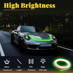 DIBMS 71-inch High-Brightness Car Hood Gap LED Light Strip - Daytime Running Lights Universal Auto Exterior Decor Accessories (Green)