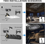 Fiber Optic Car Starlight Headliner Kit, Sound Activated RGBW 16W 450pcs*0.03in*9.8ft Fiber Strands Starlight Kit with APP& Remote Controlled, Star Lights for Ceiling Car Roof/Home Decor
