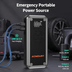 Acmount W160 Jump Starter with Air Compressor, 5000A Portable Car Jump Starter 150PSI Tire Inflator/Air Pump, 12V Battery(Up to 9L Gas/8L Diesel Engine) Jump Pack, Car Emergency Kit, Idea Gift for Man