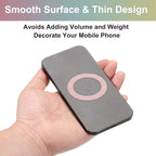 uxcell Magnetic Adapter Ring, 2Pcs Magnetic Sticker Ring ABS Universal Magnet Wireless Charging Conversion Kit for Mobile Phone Case Wireless Charger, Pink