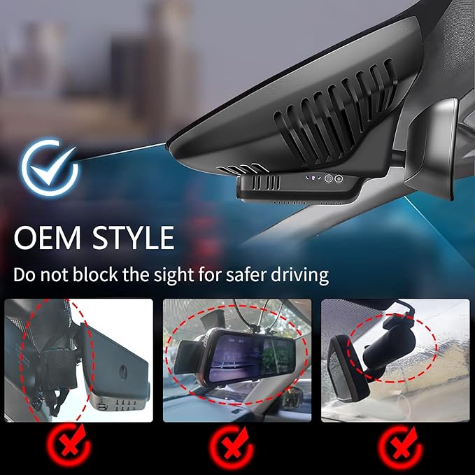 Mangoal Front 4K & Rear 1080p Dash Cam Custom for Volvo XC60 2013 2014 2015 2016 2017(Model B),T5 T6 Gen 1 Facelift Accessories,OEM Look, UHD 2160P Video, WiFi & App,Easy to Install,128GB Card