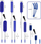 Buysenton Microfiber Duster, 8PCS Feather Duster with 100 Inch Telescoping Extension Pole, Reusable Bendable Dusters, Washable Lightweight Dusters for Ceilings Fans(2023 UAGRED)