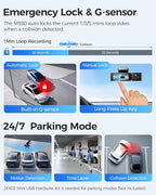 AZDOME M550 3 Channel Dash Cam, 4K+2.5K Front and Rear, 2.5K+1080P+2.5K Front Rear Inside Triple Car Camera Built-in WiFi GPS, 64GB Card Included, 3.19" Screen, WDR IR Night Vision, 24H Parking Mode