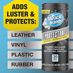 Miracle Brands Auto Protectant Wipes - 30 Count, Clean & Protect Auto Surfaces Including Finished Leather, Plastic, Vinyl and Rubber