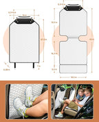 Owleys Set Seat Back Organizer & Car Seat Protector Hexy Waterproof & Non-Slip Protector for Child Car Cushion for Leather and Fabric Seats (White Set 2)