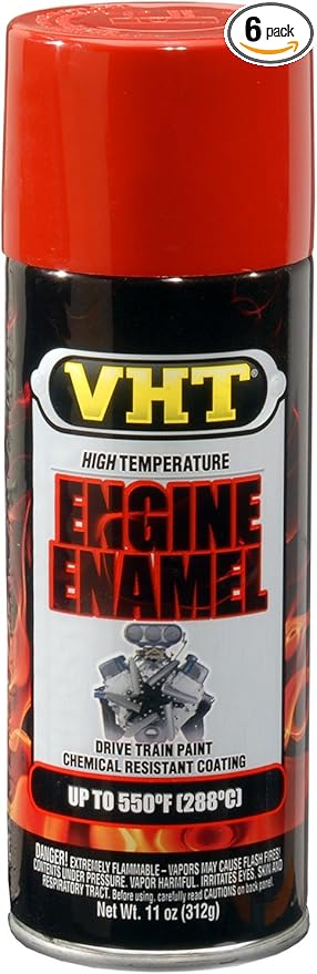 VHT (ESP152007-6 PK) Ford Red High Temperature Engine Enamel - 11 oz. Aerosol, (Case of 6)