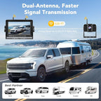 Wireless Backup Camera with 7" 1080p Monitor, RV Backup Camera for Furrion Pre-Wired, Recording 4-Channel Split Screen, IR Night Vision, IP69 Wide Angle, Back up Camera Systems for Truck Trailer