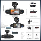 4 Channel 360°Dash Cam Front and Rear Inside Left Right,3'' 1080P Dash Camera for Cars,Dash Camera Car Camera with Motion Detection,Loop Recording,G-Sensor,24 Parking Monitor