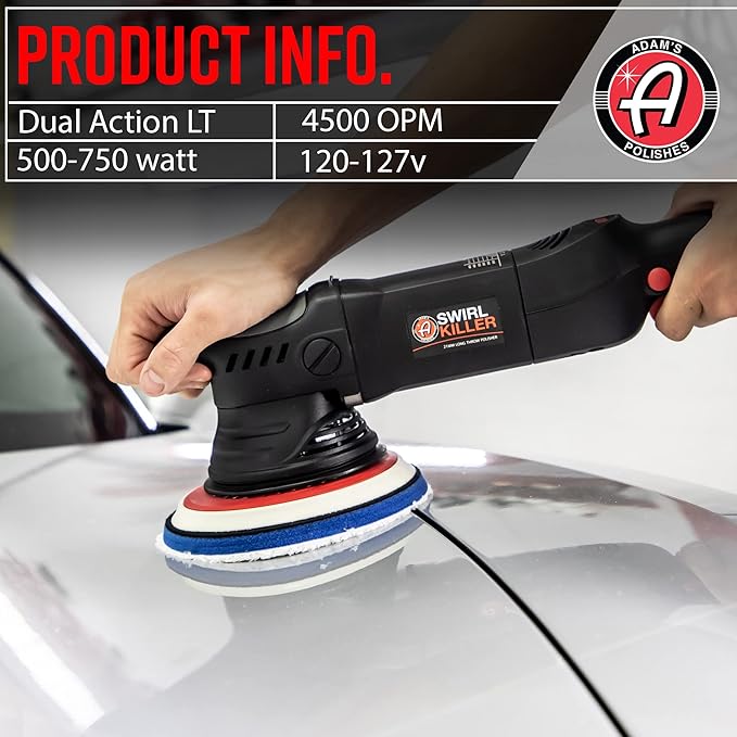 Adam's Polishes Swirl Killer 21mm Complete Polisher Kit (16 Item) - Orbital Polishing Paint Correcting Buffer Tool | Car Scratch Remover, Correcting Polish Black