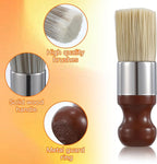 2 PCS Salve Brush for Furniture, Durable Salve Wax Brushing Tool for Leather for Furniture Home Leather Wood Cleaning Tool with Comfortable Handle