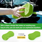 2 Pack Car Wash Mitt Microfiber & Car Wash Sponge,Non Scratch Microfiber Mitt and Sponges for Car Washing Supplies,Trucks and Motorcycles