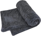 1200GSM Microfiber Car Drying Towel, Double-Twist Loop, Ultra-Absorbent, Quick-Dry, Lint- & Streak-Free, Scratch-Safe, for Car Wash & Detailing (1 Pack) (Dark Grey, 16" x 24")