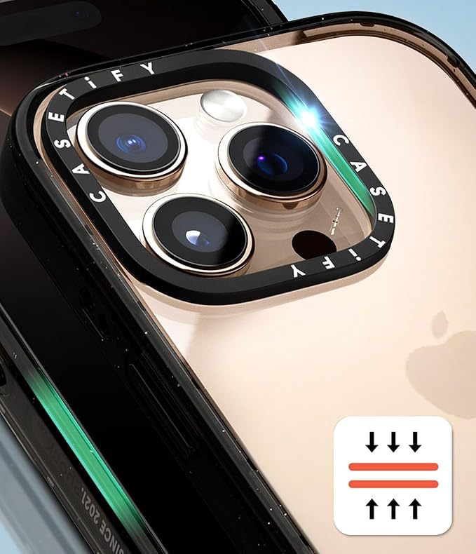 CASETiFY Impact iPhone 15 Pro Max Case [4X Military Grade Drop Tested / 8.2ft Drop Protection/Compatible with Magsafe] - Barcelona Flower Rose Garden - Clear Black