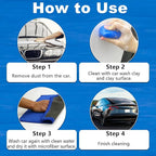 KUNAL 1 PCS Clay Towel Auto Detailing & 1 PCS Car Wash Clay, Microfiber 12in*12in Towel for Cleaning & Release of Paint Contaminants, Road Grime, Light Overspray, Debris