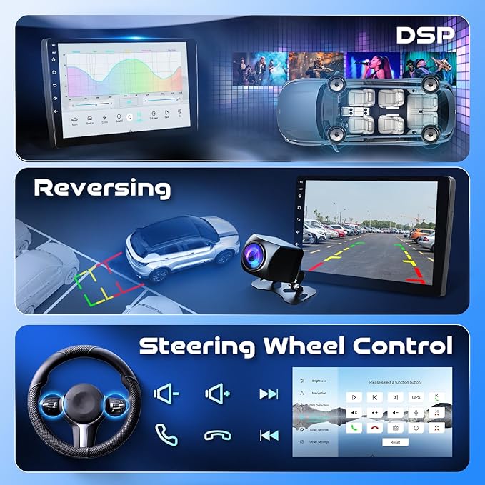 8-Core 4G+64G Qual-comm Snapdragon chip Car Radio for Toyota Corolla 2009-2013, Rimoody Car Stereo Carplay Android Auto 3D car Model Display GPS WiFi 9 Inch IPS Touchscreen Mirror Link Camera