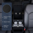 Vehicle Center Console Organizer - Floor-Mounted Lockable Storage with Dual Cup Holders, Fits Minivans, SUVs & Van Middle Seats 10.24 inch Wide