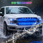 Nilight 4Pcs 24inch LED Grille Lights 144 LEDs RGB Multi Color Exterior Lighting Kit DIY Sound Active Function Music Mode with APP Control and Remote for Cars Van SUV Truck