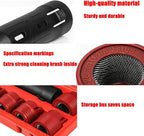 Wheel and Hub Stud Cleaning Tool Stud Cleaner Brush, 9-Piece Set Wheel Stud Cleaner, Automotive Wheel Stud Cleaner Tool Set for Removing Rust and Debris (Black)