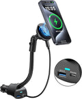 for Magsafe 15W Car Mount Cigarette Lighter Wireless Phone Charger，Car Cigarette Lighter Magnetic Vent Mount Holder with Dual Port PD&QC for Magsafe Fast Charging for iPhone 17 16 15 Pro Plus Max 14