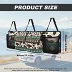 Aztec Tribal Car Trunk Organizer Brown Cow Spots Trunk Hanging Storage Bag Car Organization for SUVs Sedans