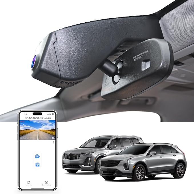 Mangoal 4K Dash Cam Custom fit for Cadillac XT5 2017-2026 XT6 2020-2026(Model A), UHD 2160P Video, WiFi, App, Loop Recording, Easy to Install, 64GB Card