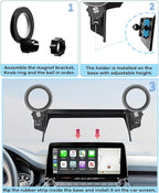 Car Phone Holder for Kia Seltos 2021 2022 2023 Accessories Apply to 8/10.25 Inch Touch Screen Fixed Clip Magnetic Cell Phone Mount Hands-Free 360 Degree Rotation