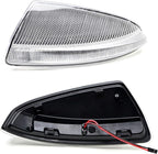 iJDMTOY Semi-Clear Lens Full LED Strip Dynamic Sequential Blink/Flow Side Mirror Turn Signal Light Assembly Kit Compatible with Mercedes 2008-2011 W204 Pre-LCI C-Class
