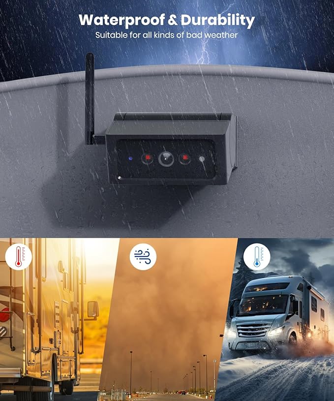AUTO VOX Wireless Backup Camera Magnetic:Portable No Wiring 1 Min Install Trailer Hitch Camera,2-Channel HD 1080P Car Monitor & IR Night Vision Back Up Camera Systems for Truck,RV (5 inch)