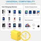 iPhone 17 16 15 Charger Fast Charging 3+3Pack Type C Charger USB C Chargers Block with 6FT Cable for iPhone Air/17/17 Plus/17 Pro/17 Pro Max/16/16 Plus/16 Pro/16 Pro Max/15/15 Pro Max/iPad Pro(Yellow)