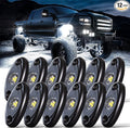White Rock Lights,LEDMIRCY High Power Underbody Pure White LED Rock Lights 12PCS for UTV Trucks Off Road ZRZ Auto Car Boat ATV SUV Waterproof High Power Neon Trail Rig Light Shockproof