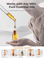 Waterless Diffuser for Essential Oil: Mini Battery Scent Diffuser for Room&Home&Car with 9 Colors LED Light - Portable Aroma Cool Mist Machine Bright Orange