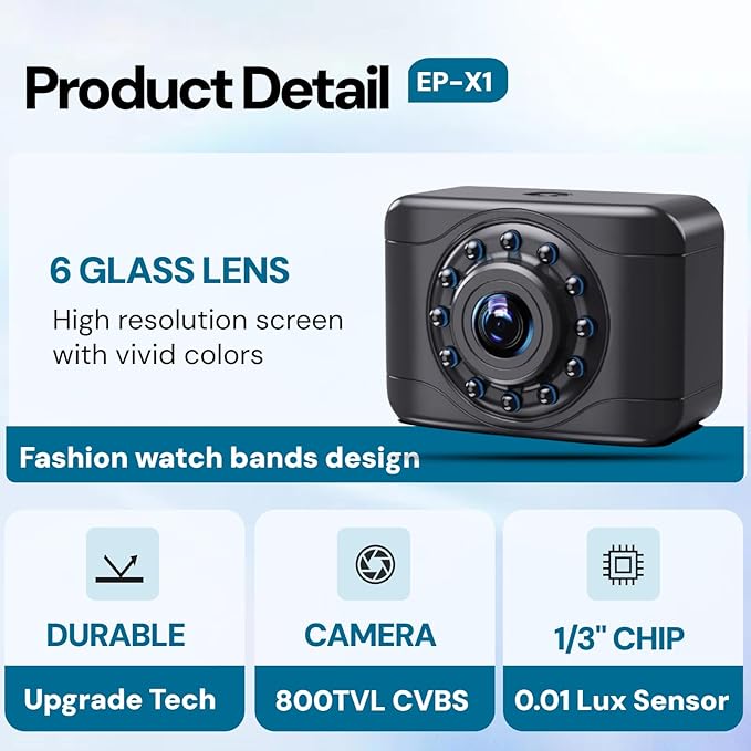 X1 Ntsc Backup Camera for Car License Plate Reverse Cam, IP69 Waterproof Rearview Camara de Reversa de Auto Clear Night Vision, 149 Degree Wide View Angle - NTSC 12V