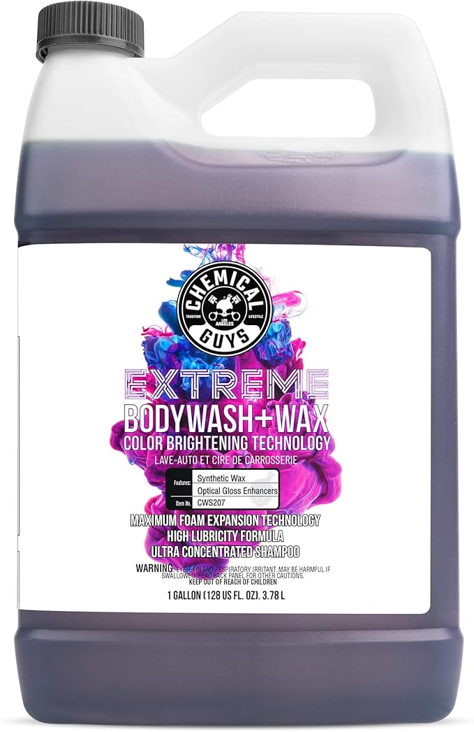 Chemical Guys CWS207 Extreme Bodywash & Wax Foaming Car Wash Soap, 128 fl oz, Grape Scent & ACC_300_2 Acc_3002 Wonder Wave Durafoam Contoured Large Tire Dressing Applicator Pad, Pack of 2