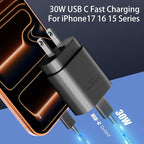 Phone 17 16 15 Charger Fast Charging,30W USB C Phone 17 16 15 Pro Max Charger Block &10FT Long Type C Cable Cord for i.Phone 17/Air/17 Pro/17 Pro Max/16/16 Plus/16 Pro/16 Pro Max/15/15 Pro Max,Black