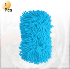 HARFINGTON Car Wash Sponge 9.1" x 4.7" Chenille Microfiber Mitt Scratch-Free Absorbent Scour Scrubber Cleaning Sponge for Washing Detailing on Cars, Trucks, SUV, Boats, RVs, Light Blue
