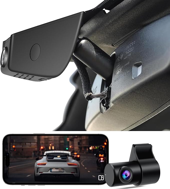 Front 4K + Rear 1080P Dash Cam fit for Ford F150 2018-2026 F250/F350 Super Duty 2020-2026 XLT Lariat King Ranch Tremor Raptor Limited Platinum(Model A), G-Sensor, Loop Recording, 128GB Card