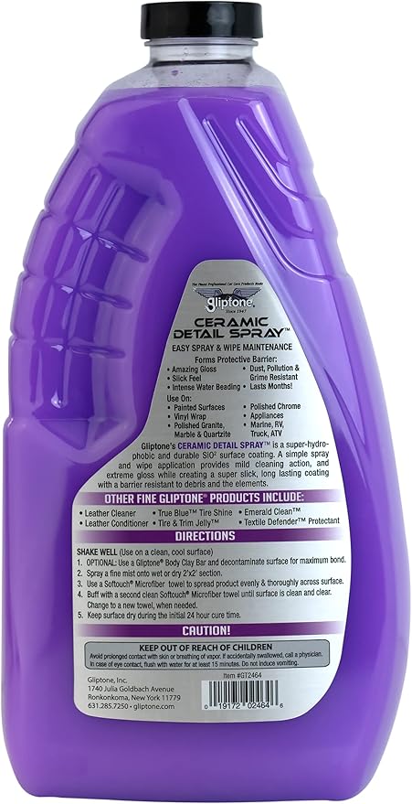 Gliptone Ceramic Detail Spray, Intensifies Gloss, Long Lasting Surface Coating (64 Fl Oz)