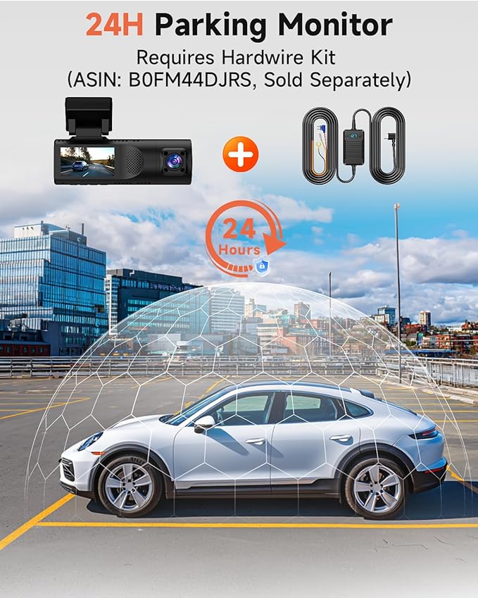 Dash Cam Front and Rear, 2.5K+1080P+1080P 3 Channel Dash Cam with 32GB Card, Wi-Fi Dash Camera for Cars, G-Sensor, Night Vision, 24H Parking, Loop Recording, 1.97”IPS, Support 256GB