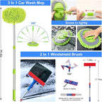AUTODECO 44Pcs Car Wash Detailing Kit Cleaning Kits with Foam Gun Sprayer Wash Mop with Long Handle Collapsible Bucket Large Wash Mitt Towels Complete Interior Exterior Car Washing Supply Set Blue