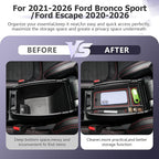 LUWU Center Console Organizer Compatible with Bronco Sport 2021-2026/Ford Escape 2020-2026 Accessories Armrest Console Storage Box Insert Tray ABS Material Black Coin Container Red