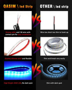 Qasim LED Strip Lights Car Boat Truck Interior Exterior Lighting, Waterproof Auto Front Grill Ambient Lighting, Golf Cart Motorcycles Underglow LED Light Blue 32CM 12V-Pack of 6