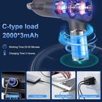 Car Vacuum Portable Cordless, 21000PA 4 in 1 Suck/Blow/Pump/Charger 120W Handheld Car Vacuum Cleaner and Air Duster, Brushless Motor Multi-Nozzles for Home Office Grey