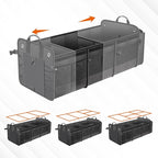 Car Trunk Organizer with Lid & Removable Leakproof Cooler Bag，Foldable Cover,Large Trunk Organizers,Multi-Compartment Collapsible Cargo Storage Organizer for SUV,Van,Truck,Sedan(3 Compartments,Black)