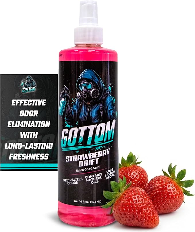 Gottom Air Freshener Spray - Long Lasting Odor Eliminator - 16 oz (Strawberry Drift) - Car Scent, Auto Odor Remover, Fresh Fragrance, Air Freshener for Trucks, SUVs, RVs & more