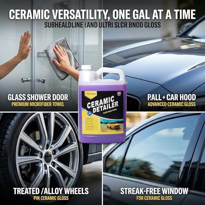 Magic Finish Ceramic Detailer (1 Gallon) – High-Gloss Ceramic Spray Coating for Sleek Glossy Finish and Paint Protection – Car Detailing Supplies for Waxed Painted and Coated Surfaces