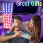 BFXM Car Interior Lights, 5V LED Strip Lights with USB Adapter, Ambient Lighting Car Accessories, App & Remote Control Music Sync Color Change Lights for Truck Car Decor (36LED Beads) -2 Set