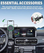 Car Phone Holder for 2024 2025 2026 Toyota Land Cruiser LC250 Accessories Apply to 8/12.3 Inch Touch Screen 15W Fast Wireless Charger Screen Fixed Clip Cell Phone Mount Hands-Free