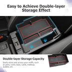 LUWU Center Console Organizer Compatible with Subaru Crosstrek & Impreza 2024-2026 Accessories Armrest Console Secondary Storage Box Insert Tray ABS Material with Coin Holder Red